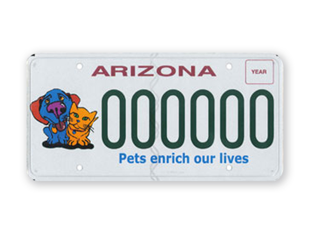 Image of Arizona Pet-Friendly License Plate